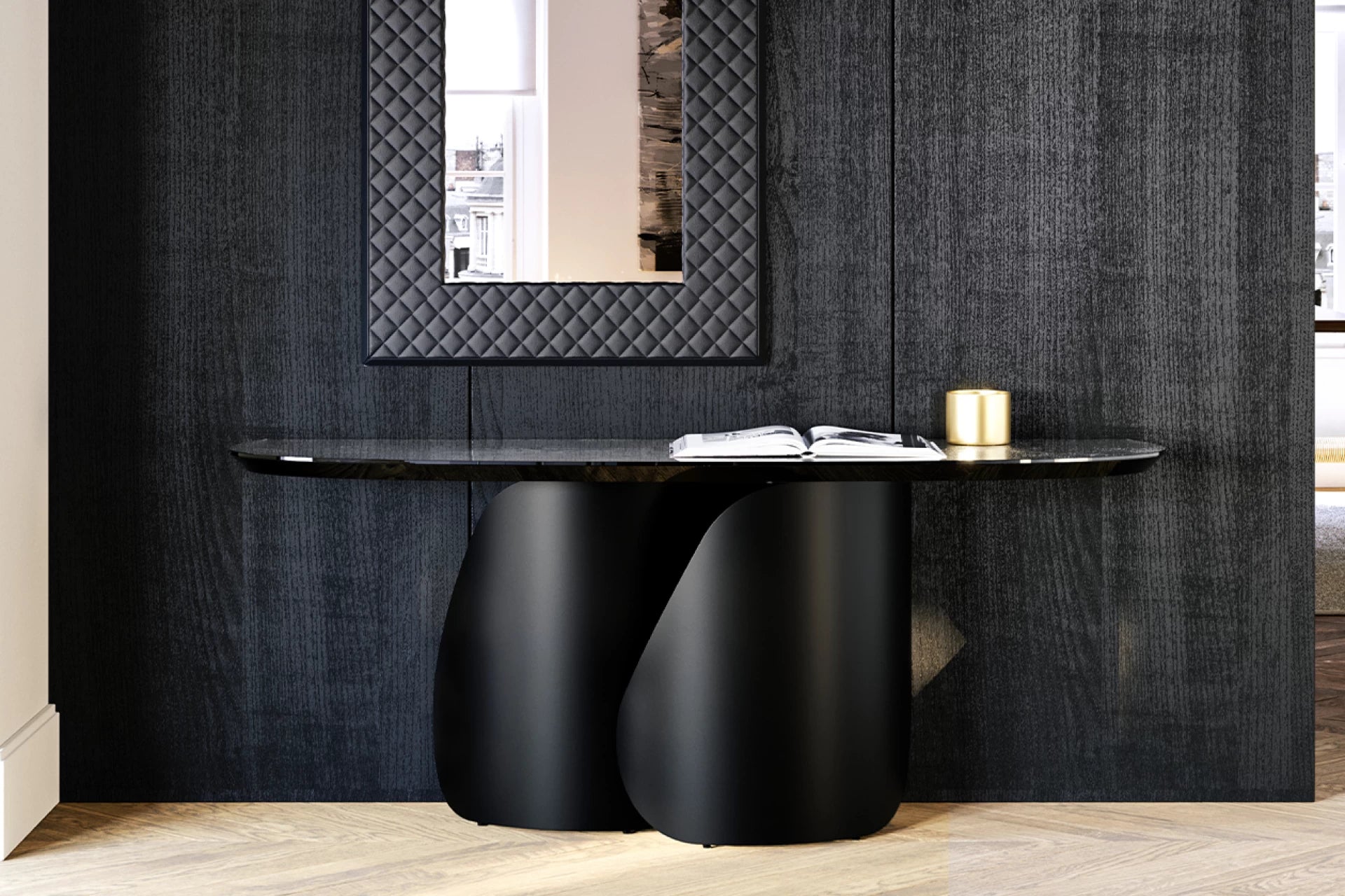 Onda Console Table: Glass Top
