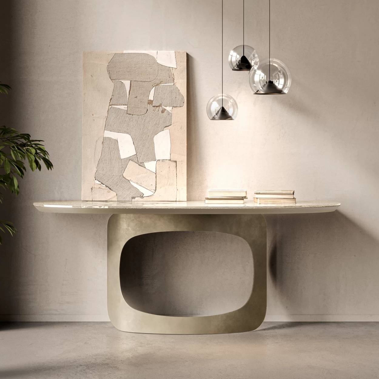 Polifemo Console Table: Glass Top