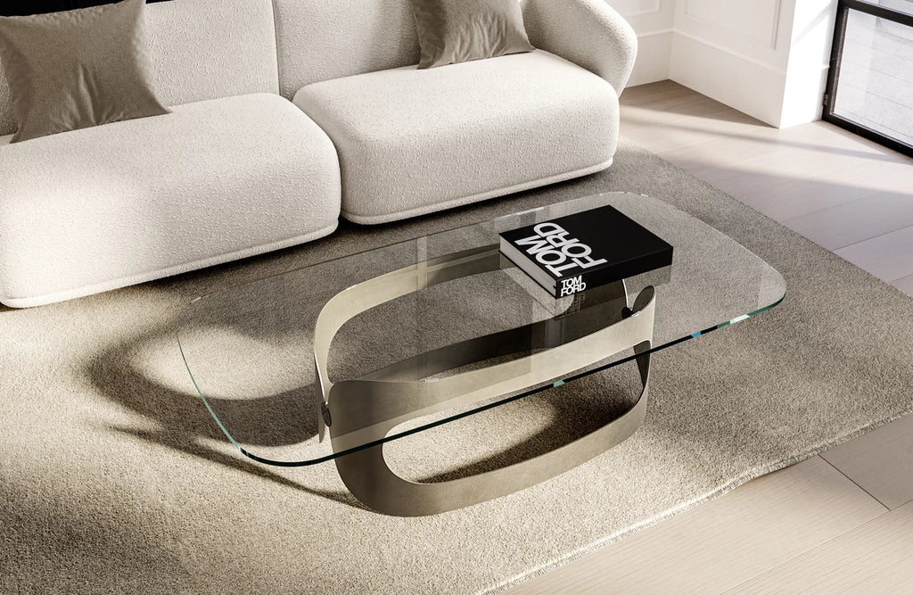 Polifemo Low Coffee Table: Glass Top