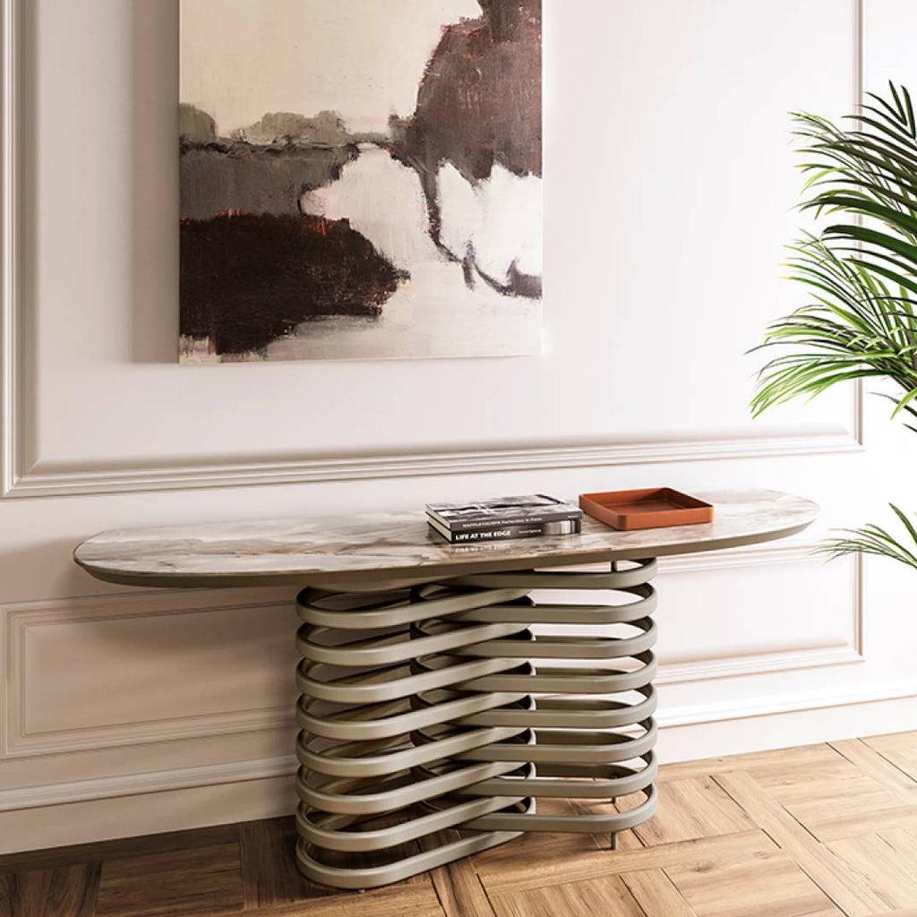 Rotolo Console Table: Ceramic Top