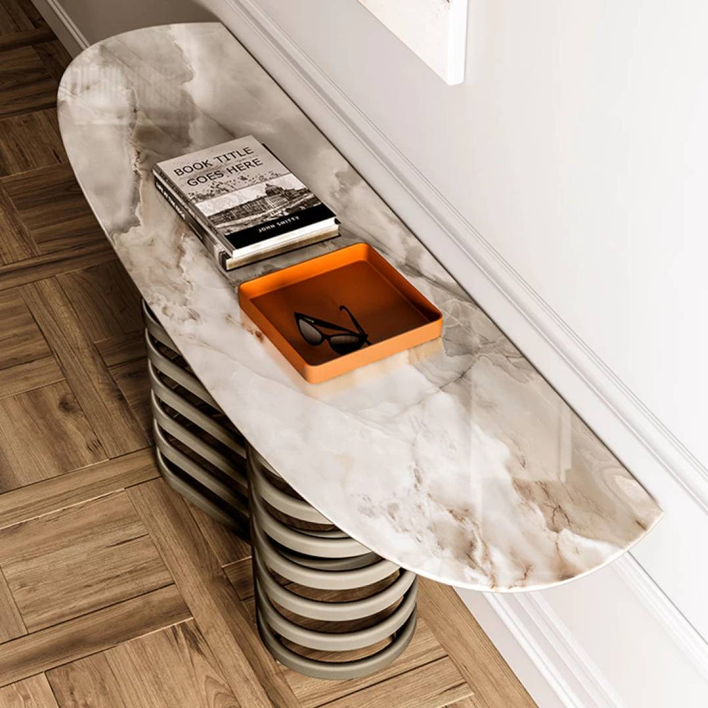 Rotolo Console Table: Ceramic Top