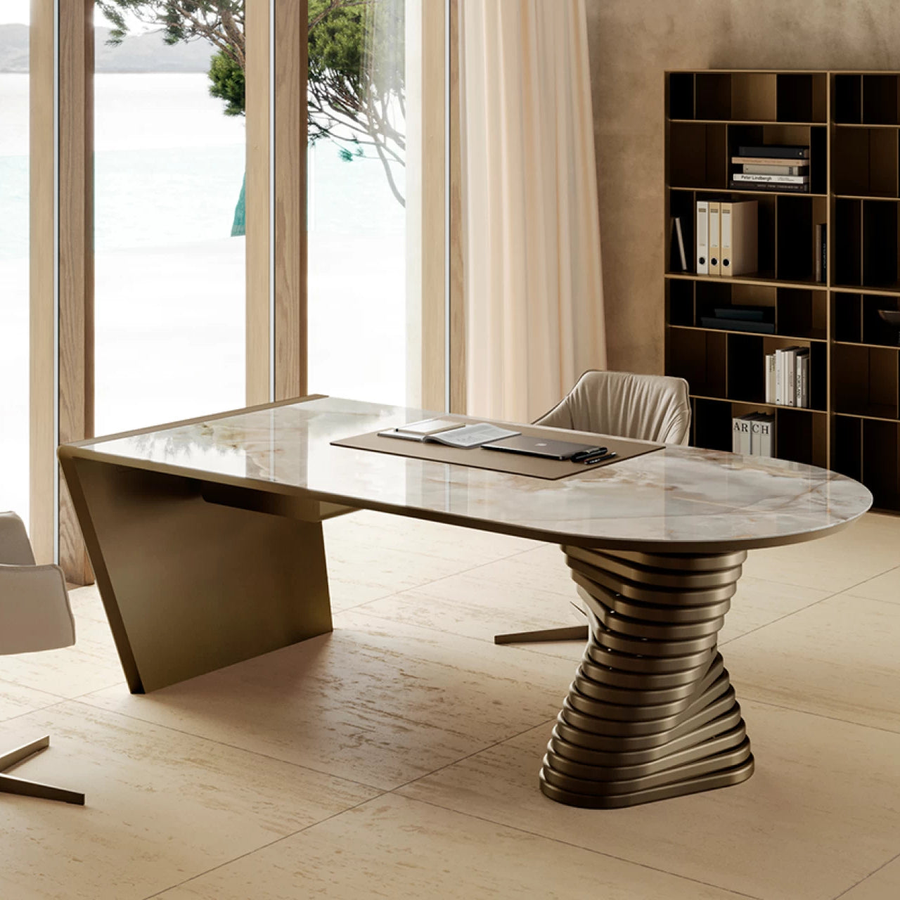 Rotolo Desk: Ceramic Top