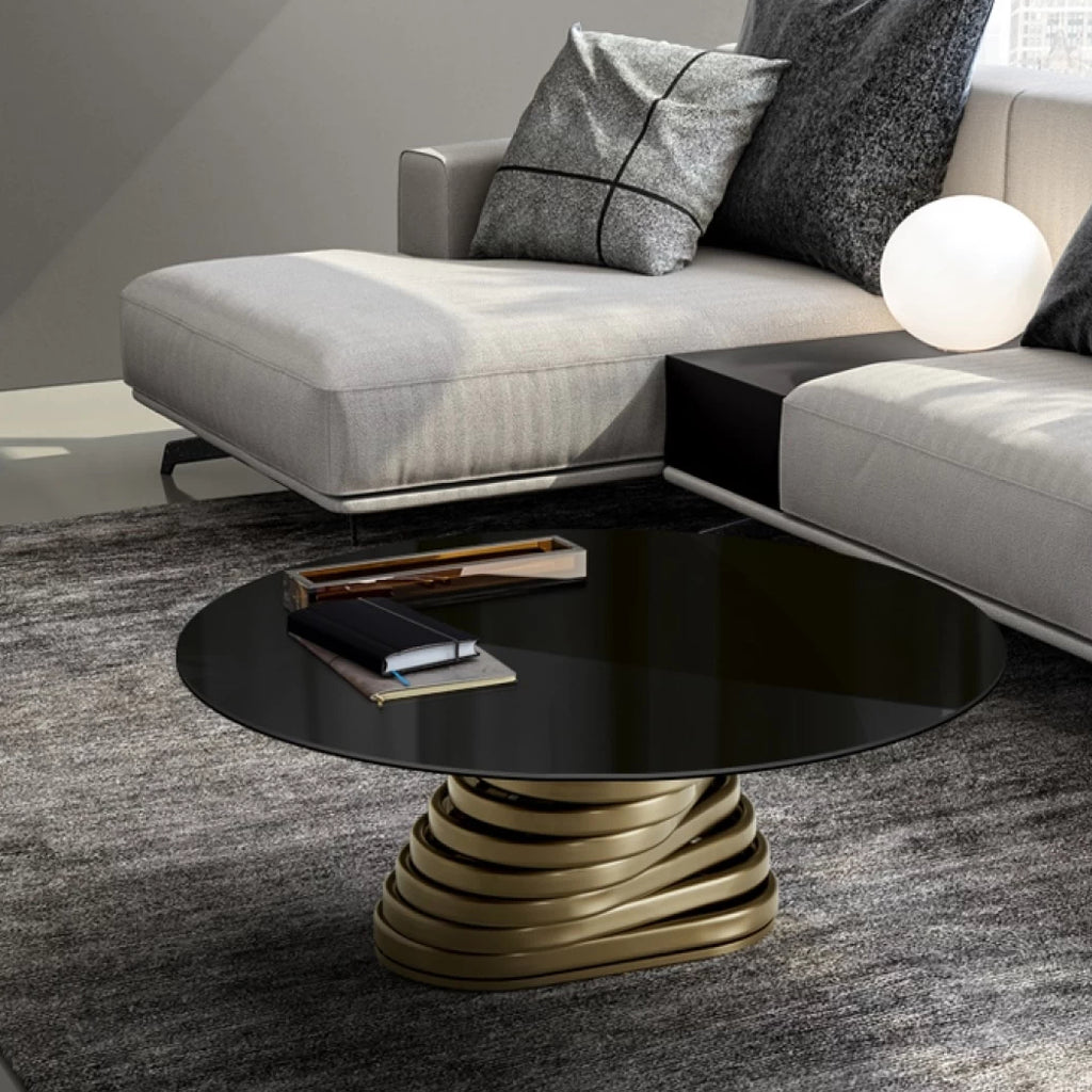 Rotolo Low Coffee Table: Glass Top