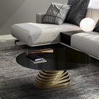 Rotolo Low Coffee Table: Glass Top