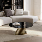 Rotolo Low Coffee Table: Glass Top