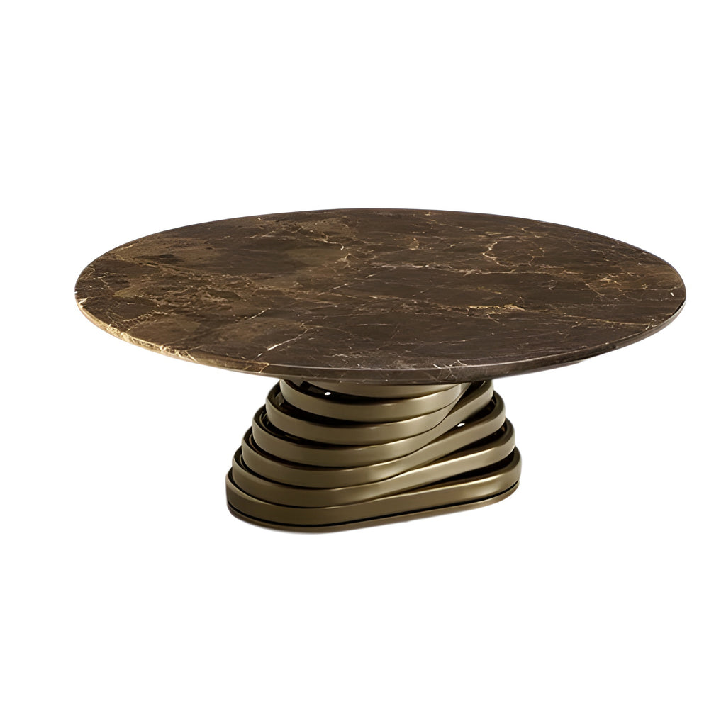 Rotolo Low Coffee Table: Marble Top