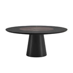 Teo Round Dining Table: Wood + Ceramic Top