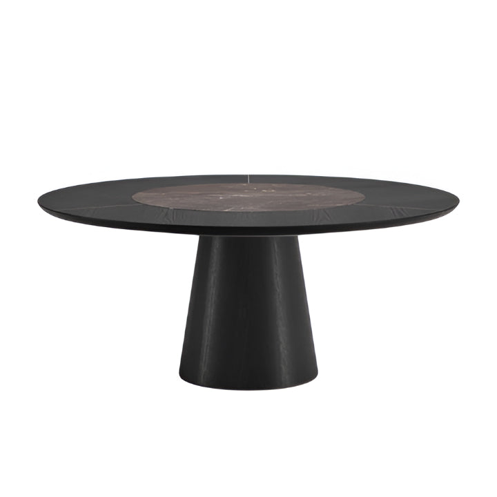 Teo Round Dining Table: Wood + Ceramic Top