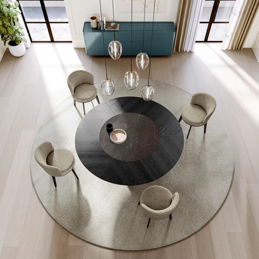 Teo Round Dining Table: Wood + Ceramic Top