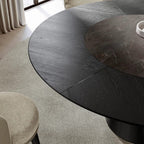 Teo Round Dining Table: Wood + Ceramic Top