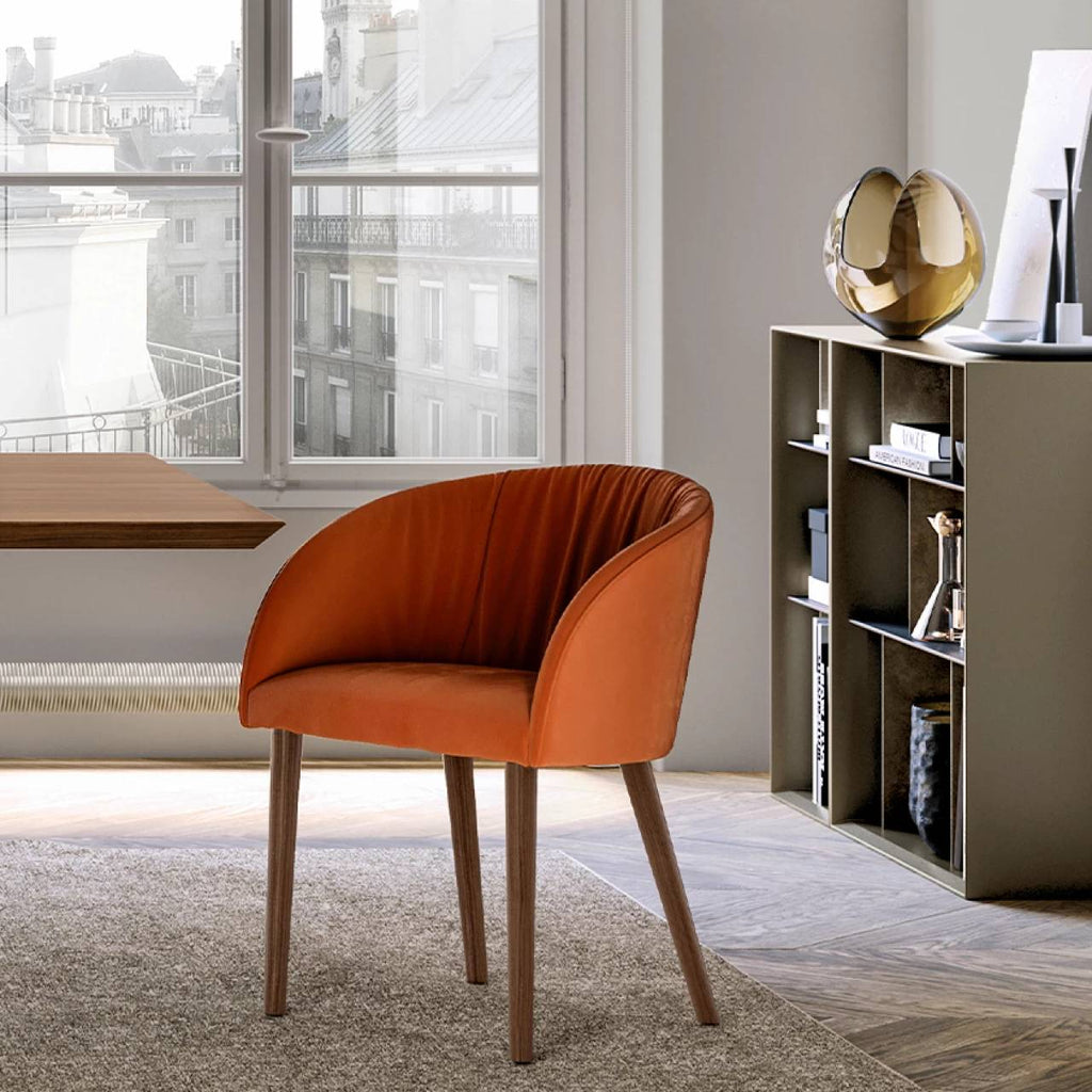 Vulcano Dining Armchair: 4 Wooden Legs