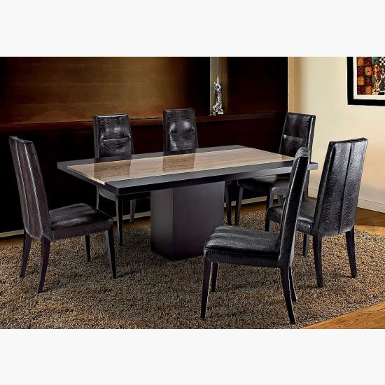 Stone International - 7296 - Dining Table - Rectangle - Stone Wood Insert - TSS - Tivoli Silver Crystals