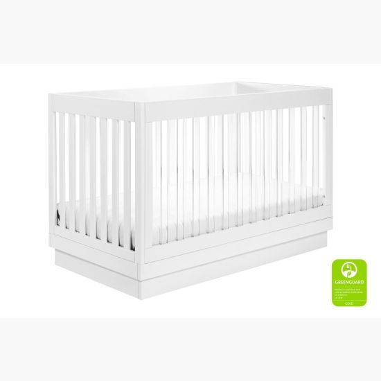 Babyletto Harlow acrylic 3-in-1 convertible crib with toddler bed conversion kit