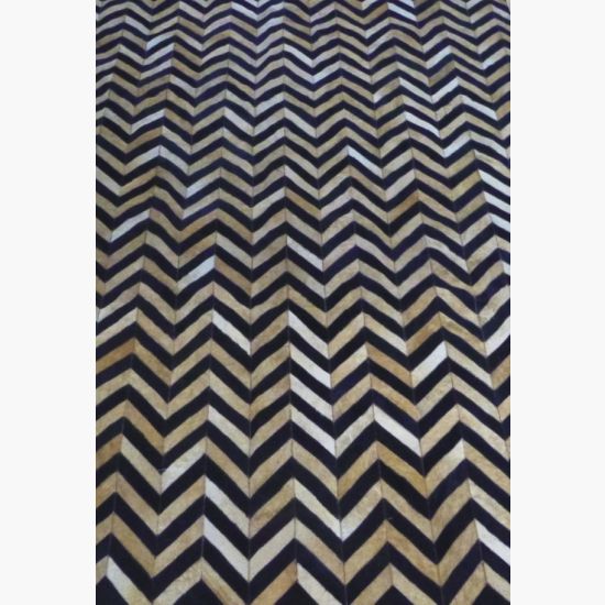 Chevron Hair on Hide Area Rug in Black and Tan www.wassersfurniture.com