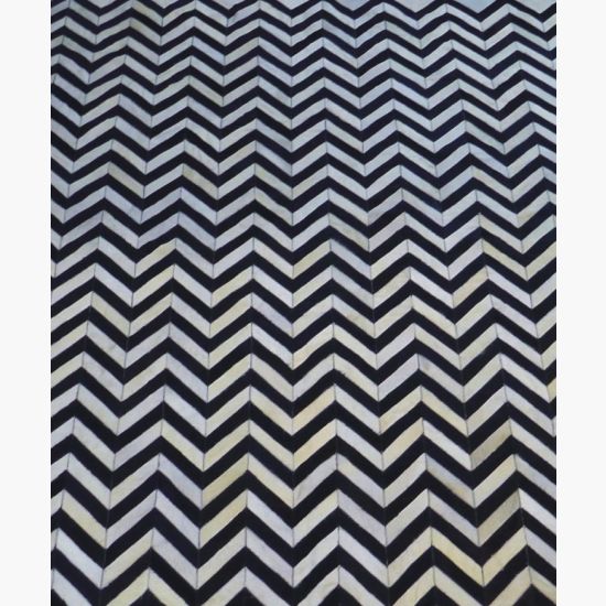 Chevron Hair on Hide Area Rug in Black and White www.wassersfurniture.com