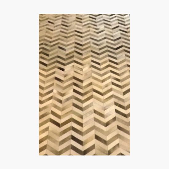 Chevron Hair on Hide Area Rug in White and Grey www.wassersfurniture.com