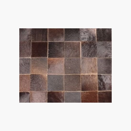 Hair on Hide Area Rug Square Collection Chocolate - www.wassersfurniture.com