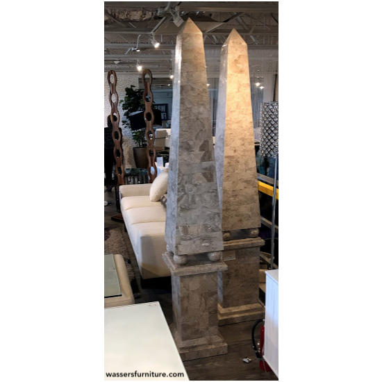 Pair Maitland-Smith Neoclassical Tessellate Obelisks