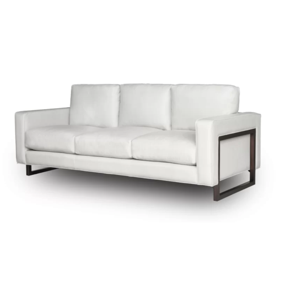 Penelope / Magdelina Genuine Leather 84" Square Arm Sofa 