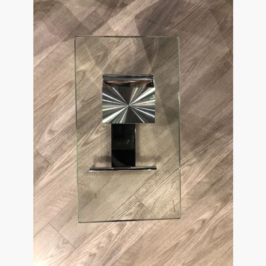 Chrome Glass Cigarette Side Table Mid-Century Modern