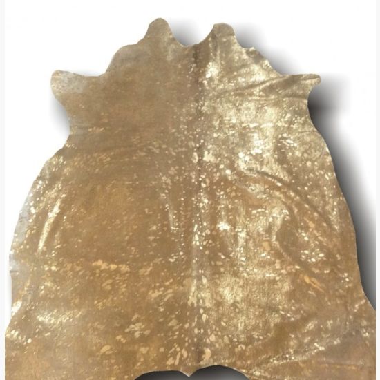 Luxe Collection Hair on Hide Metallic Gold on Beige Leather www.wassersfurniture.com