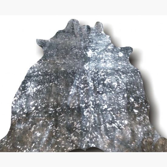 Luxe Collection Hair on Hide Metallic Silver on Beige Leather www.wassersfurniture.com