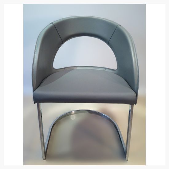 Chrome Base & Leather #C121 Grey Back/Eco Leather #Y121 Grey Seat
