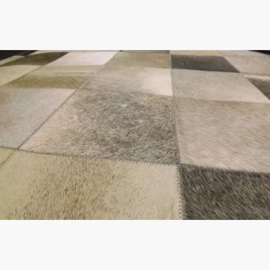 Hair on Hide Area Rug Square Collection Grey - www.wassersfurniture.com